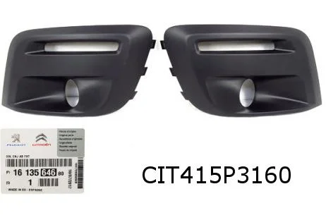 Citroen Berlingo/Peugeot Partner (B9) (6/15-8/18) voorbumpergrilleset (L+R) (bij ml) (+/- PDC) (zwart) Origineel! 16800256XT
