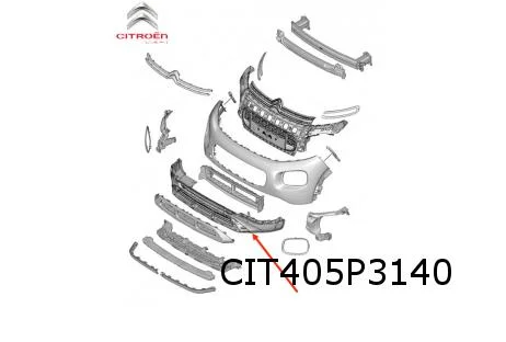 Citroen C3 Aircross (10/17-7/21) (A88) voorbumper onder (bij skidplate) (zwart) Orgineel! YQ00157880