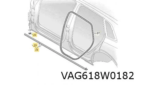 Audi E-tron (12/18 - 1/23) afdichting Rechts dorpel - portieren Origineel! 4KE833178B