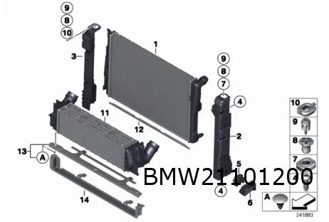 B.M.W. X3, X4 (9/10-4/18) Radiateur (+/- automaat) (39 cm hoog) OES! 17118623369