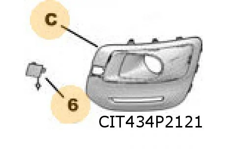 Citroen C3 Picasso (3/09 - 9/17) (10/12)- mistlampgrille Links (FXT Noir Cornelie) Origineel! 1609290980