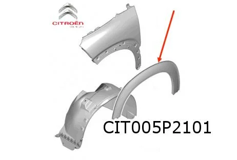 Citroen C3 Aircross (10/17 - 11/24) (A88) wielkuiplijst Links (zonder sensorgat) Origineel! YQ001547XT