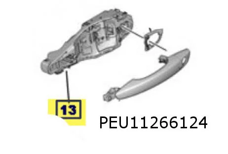 Citroën, DS, Fiat portiergreep binnen portier / schuifdeur / laaddeur (bij Hands Free Acces) Origineel! 9109F5