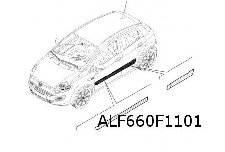 Fiat stootlijst voorportier Links (5-drs.) (te spuiten) Origineel! 735517105