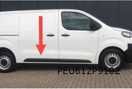 Citroën, Fiat, Opel (6/19-5/24-) schuifdeur- / zijwandlijst Rechtszwart (L1 = wielbasis 2925) Origineel! 98087477XT