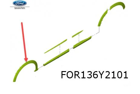 Ford Puma (1/20-4/24) wielkuiplijst Links (Carbon Zwart) Origineel! 2456070
