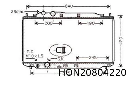 Honda Civic VII 1/06-2/12 (FN / FK) radiateur (1.8i)(geen vuldop / klikaansluiting onder) (fabrikant Denso) 19010RNBA51