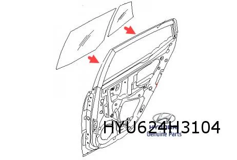 Hyundai i10 (10/07-12/13) Ruit achterportier Rechts (clear) Origineel! 834210X010