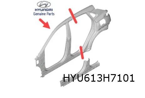 Hyundai    Kona 11/17-2/21 (Hybrid / ICE) Zijpaneel Rechts voor (A- en B-stijl + dorpel) Origineel! 71120J9A00
