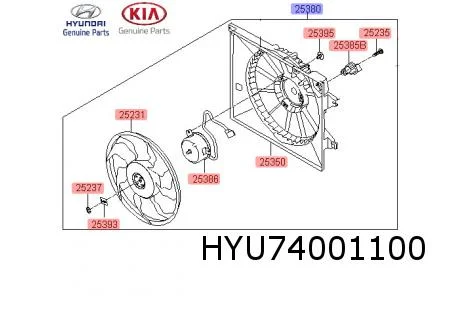 Hyundai IX20 (11/10-1/19) Kia Venga (2/10-3/19) (benzine) Ventilatorunit Origineel! 253801P000
