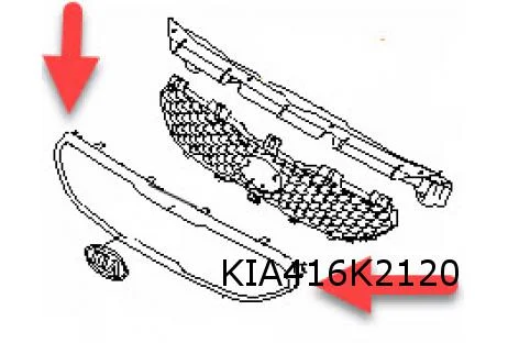 Kia Venga (2/10-2/15) Kaderlijst voorbumpergrille boven Origineel! 863521P010