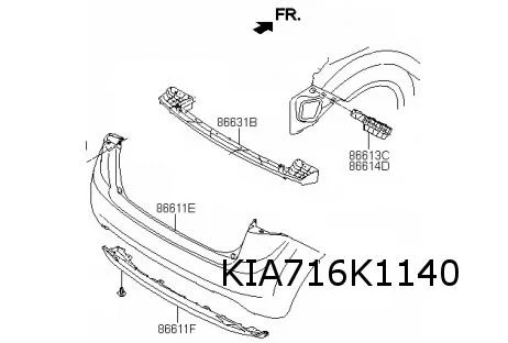 Kia Venga (2/10-3/19) Onderspoiler achterbumper Origineel! 866121P000