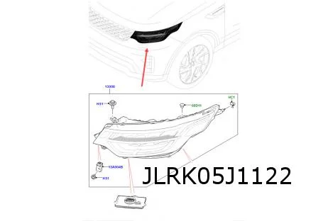 Land Rover Discovery V (4/17-1/21) (L462) Koplamp Links LED (bij luchtvering) Origineel! LR144920