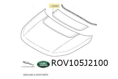 Land Rover Discovery Sport (12/14-9/19) Schutbordplaat op motorkap (niet bij E.P.P.) (Brunel) Origineel! LR058531