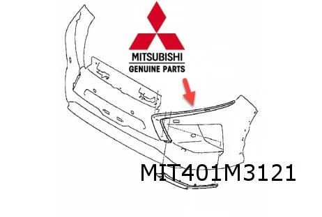 Mitsubishi Eclipse Cross (12/17 - 2/21) (GK0W) chromelijst voorbumper Links boven Origineel! 6407A245