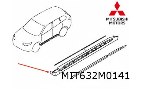 Mitsubishi Outlander (7/15 - 1/22) dorpelafdekking Links (te spuiten) Origineel! 6512A759