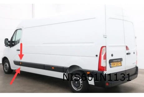Nissan/Renault/Opel stootlijst zijwand achter Links (voor het achterwiel) zwart (L1 / L3) Origineel! 9387300Q0B