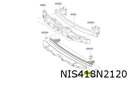 Nissan Qashqai (-1/14) (J10) Voorbumperversterking onderzijde Origineel! 62660JD00B