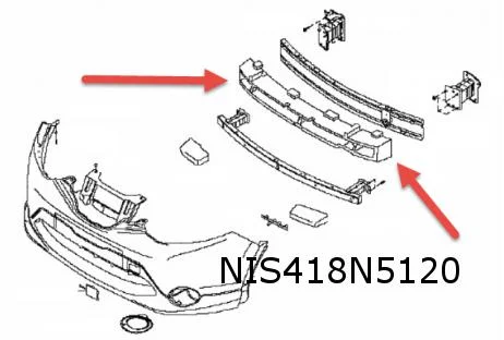Nissan Qashqai (1/14-6/17) (J11E) demping dwarsbalk boven Origineel! 620904EA1B