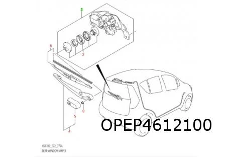 Opel Agila B (3/08-4/15) Suzuki, Splash (4/08-4/15) (A5B) Wissermotor achterzijde Origineel! 3881051K10