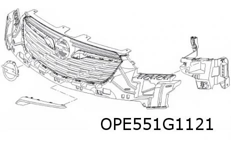 Opel Crossland X (6/17 - 1/21) (P17) sierlijst grille Links (te spuiten) Origineel! 39119400
