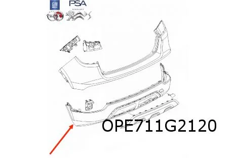 Opel Mokka X (9/16 - 9/19) achterbumper onder (bij PDC) Origineel! 42548663