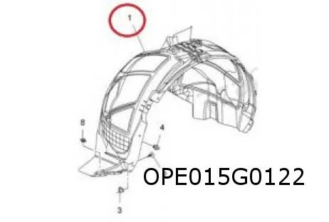 Opel Zafira C Tourer (12/11 - 9/16) Modderkuip Rechts Origineel! 13301570