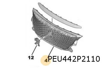 Peugeot 2008 (2/20 - 8/23) (P24E) voorbumpergrille boven (EXY zwart onyx) Origineel! 98263267XY