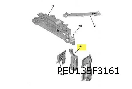 Citroen Berlingo (1/19-) (K9) Citroen C4 Picasso (7/13 - 6/18) (B78) Citroen C4 SpaceTourer (6/18-) (B78) frontsteun Links verticaal (op langsdrager) Origineel! 9847839280