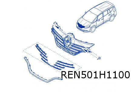 Renault Captur (4/13-6/17) (X87 / QM3) Grille (te spuiten) Origineel! 622561528R