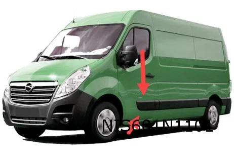 Nissan NV400 (10/11 - 3/21) (X62) Opel Movano B (5/10 - 8/21) Renault Master III (4/10 - 9/19) (X62) stootlijst portier Links zwart (L1 / L2 / L3) Origineel! 8087300Q0C