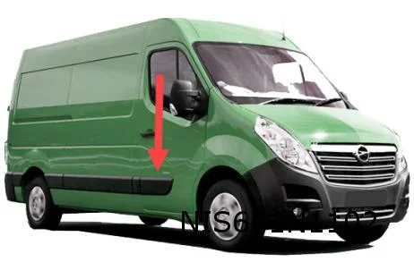 Nissan NV400 (10/11 - 3/21) (X62) Opel Movano B (5/10 - 8/21) Renault Master III (4/10 - 9/19) (X62) stootlijst portier Rechts zwart (L1 / L2 / L3) Origineel! 8087200Q0E