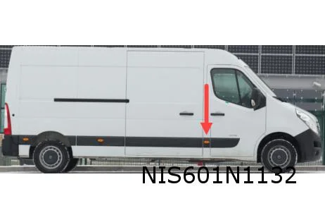 Nissan NV400 (10/11-  3/21) (X62) Opel Movano B (5/10-  9/19) Renault Master III (4/10-  9/19) (X62) stootlijst B-stijl Rechts zwart (L3 bij breedtelicht) Origineel! 93197646