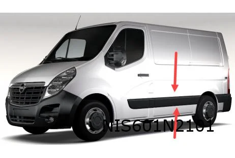 Nissan NV400 (10/11-  3/21) (X62) Opel Movano B (5/10-  9/19) Renault Master III (4/10-  9/19) (X62) stootlijst zijwand Links zwart (L1) Origineel! 8287700Q0B