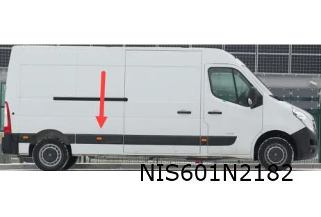 Nissan NV400 (10/11 - 3/21) (X62) Opel Movano B (5/10 - 8/21) Renault Master III (4/10-  9/19) (X62) stootlijst zijwand midden Rechts (L3 bij breedtelicht) Origineel! 8287200Q0E