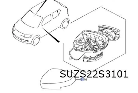 Suzuki Ignis (ATK412) (MF) spiegelglas Links (verwarmd) Origineel! 8474062R10
