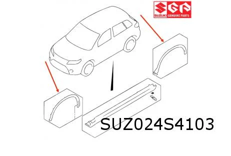 Suzuki Vitara (3/15 - 10/18) (LY / APK) modderkuip Links (zwart) Origineel! 7722054P005PK
