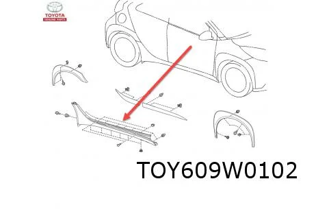Toyota Aygo X (3/22-) dorpellijst Rechts (zwart) Origineel! 758500H020