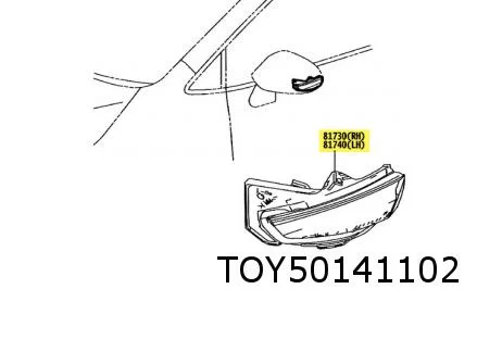 Toyota  Corolla E21 (3/19-), Yaris (9/20-5/24) (P14), Yaris Cross (8/21-) (MXP)  zijknipperlicht Rechts (in spiegel) Origineel! 8173002200