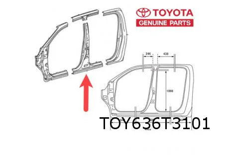 Toyota Hi-Lux (7/05-6/16) (KUN), Toyota Hi-Lux (6/16-6/20) (GUN) B-stijl Links buiten (Double Cab) Origineel! 61312KK010