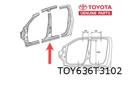 Toyota Hi-Lux (7/05-6/16) (KUN), Toyota Hi-Lux (6/16-6/20) (GUN) B-stijl Rechts buiten (Double Cab) Origineel! 61311KK010