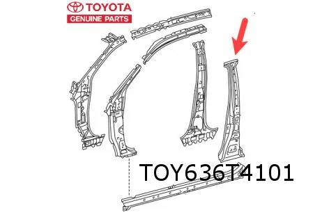 Toyota Hi-Lux (7/05-6/16) (KUN), Toyota Hi-Lux (6/16-6/20) (GUN) B-stijl Links buiten (Double Cab) Origineel! 61304KK010