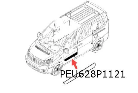 Citroen Jumpy, Fiat Scudo, Peugeot Expert stootlijst portier Links Origineel! 1497641898
