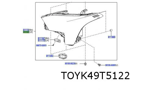 Toyota Tundra (1/22-) (VXK) koplamp Rechts (full LED) Origineel! 811100C270