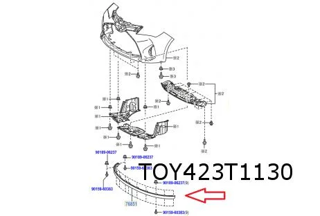 Toyota Yaris (9/11 - 4/17) (P13) voorbumperspoiler Origineel! 768510D050