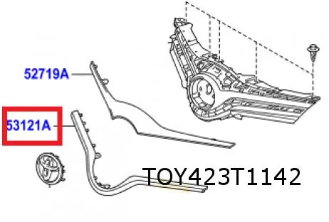 Toyota Yaris (4/14 - 4/17) (P13) onderste chromelijst grille boven Origineel! 531210D260
