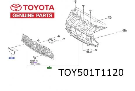 Toyota Yaris Cross (8/21-) (MXP) grille zwart (inc. grillesteun) Origineel! 531010DJ20