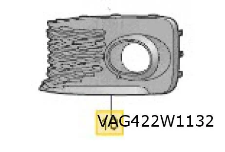 Volkswagen Caddy (1/21-) (2K) voorbumpergrille Rechts (bij ml) (bij bumper satijnzwart) Origineel! 2K7853666A9B9