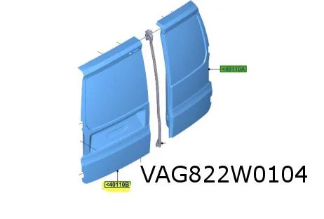 Ford Transit Connect (8/24-) Volkswagen Caddy (1/21-) (2K) laaddeur Rechts achter (niet bij ruit) Origineel! 2628303