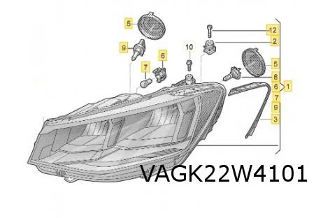 Volkswagen Caddy (1/21-) (2K) koplamp Links (halogeen) Origineel! 2K8941005D